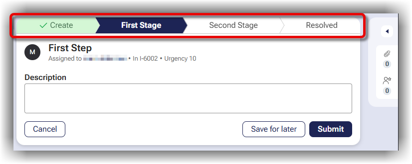 The Case Lifecycle component in Constellation displays the current stage and overall progress of a case.