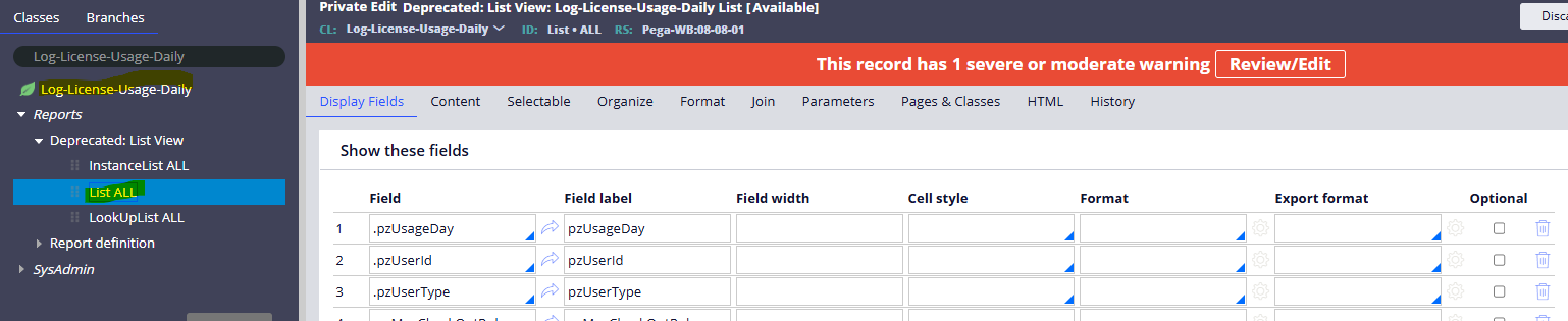 List All -  View