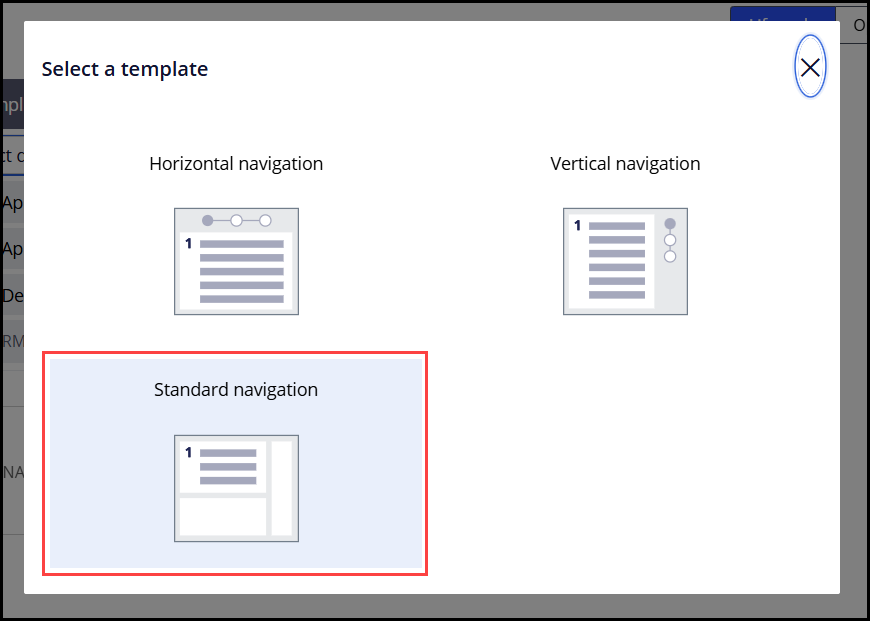The standard option for multistep forms is selected for this process, which will remove any breadcrumbs from the UI at runtime