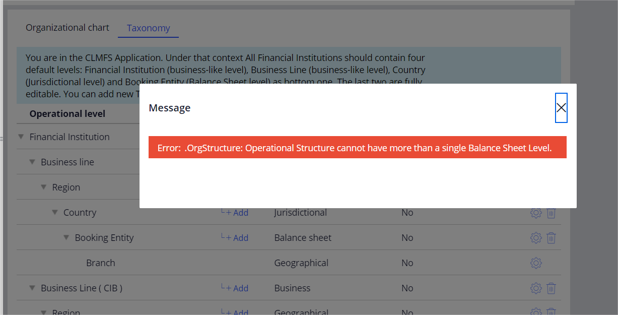 Operating structure error