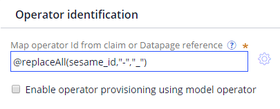 Map operatorID with data from claim with expression