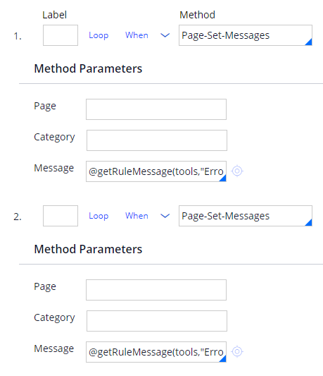 Page-Set-Messages method to call Message rule