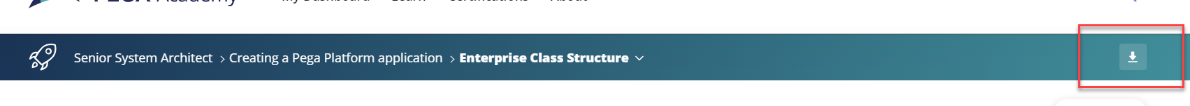Pega Academy download button