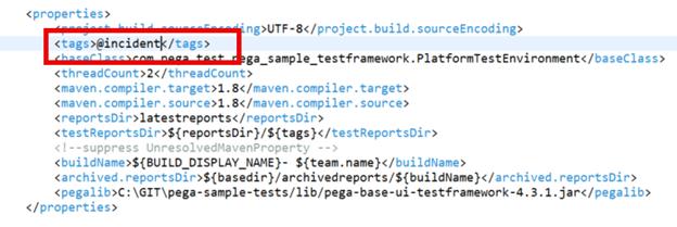 Set tags for execution