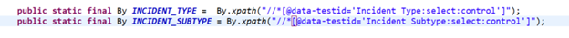 Define XPath locators