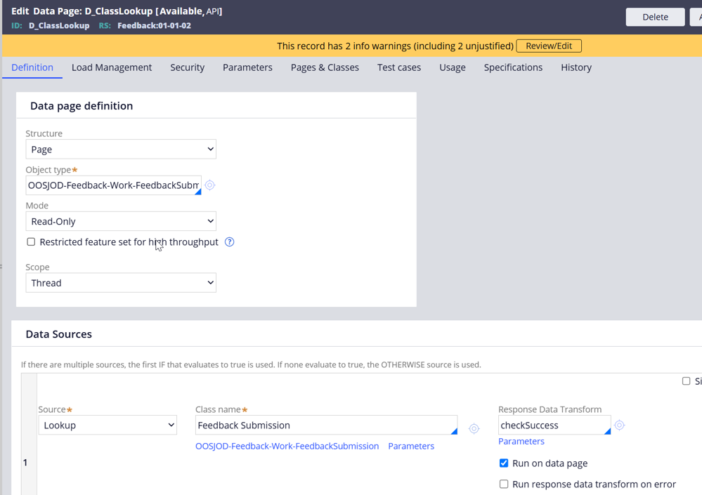Edit Data Page