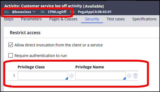 Activity: Customer service log off activity