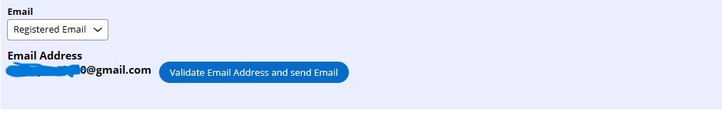 Registered email in paragraph control