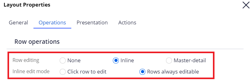 Rows always editable