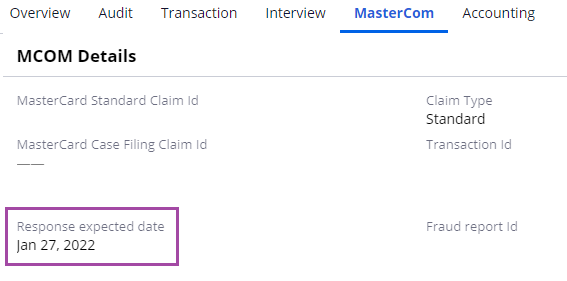 Response expected date field example