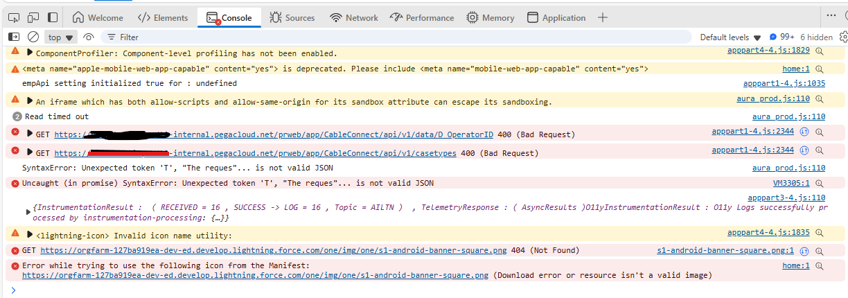 Bad request error. 