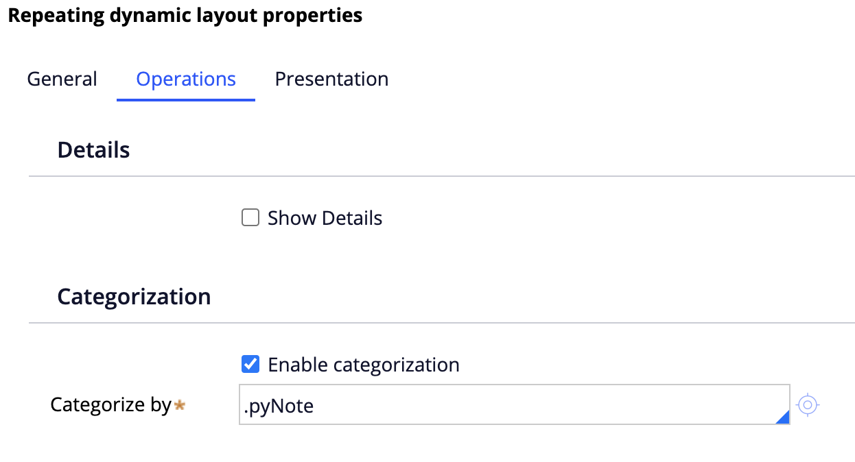 Categorization feature in RDL