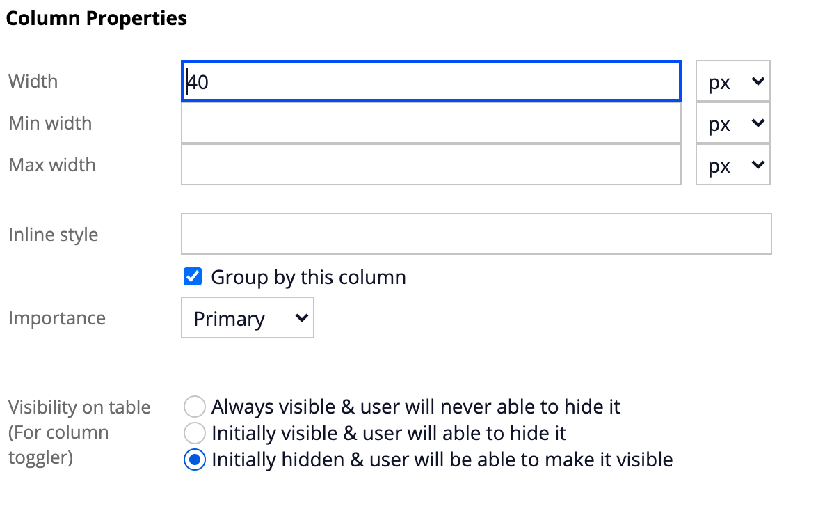 group by column