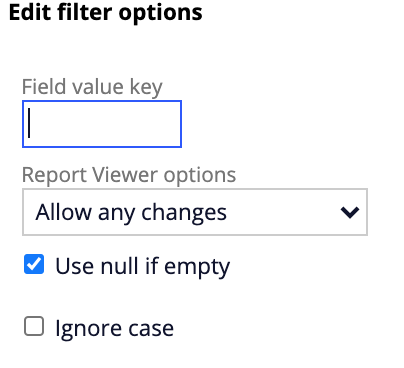Edit filter options