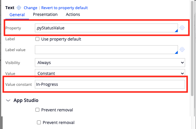 Status badge configuration