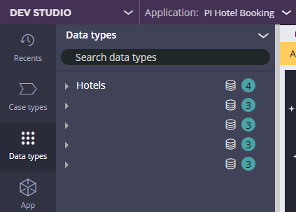 Screenshot of data type explorer not displaying the names of the data types.