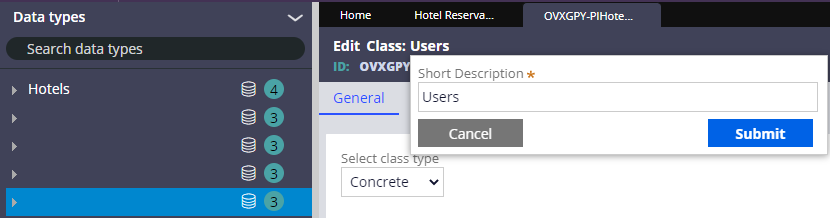 Short description with value User