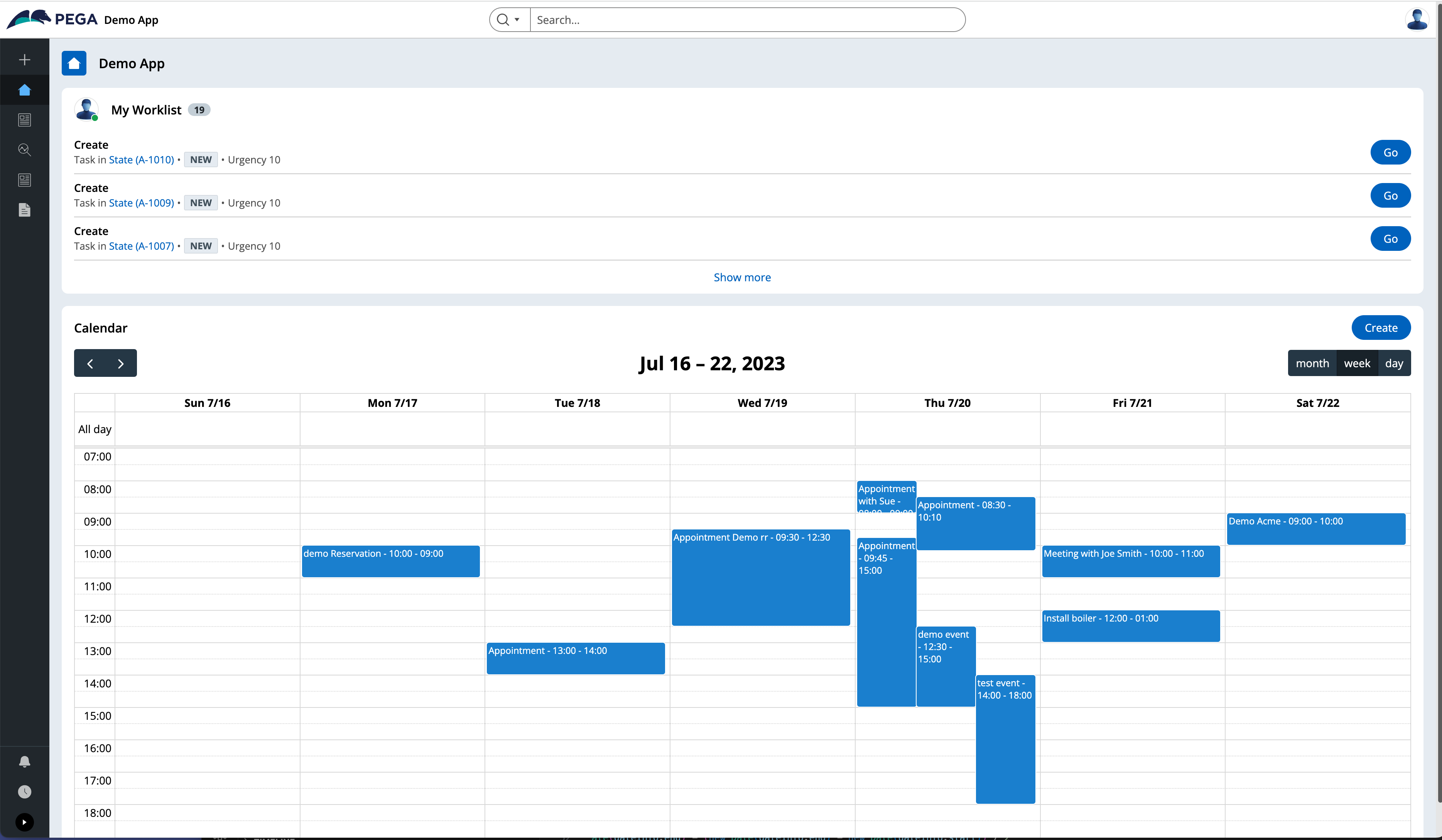 Demo calendar