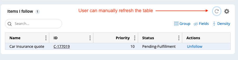 Refresh button in table toolbar