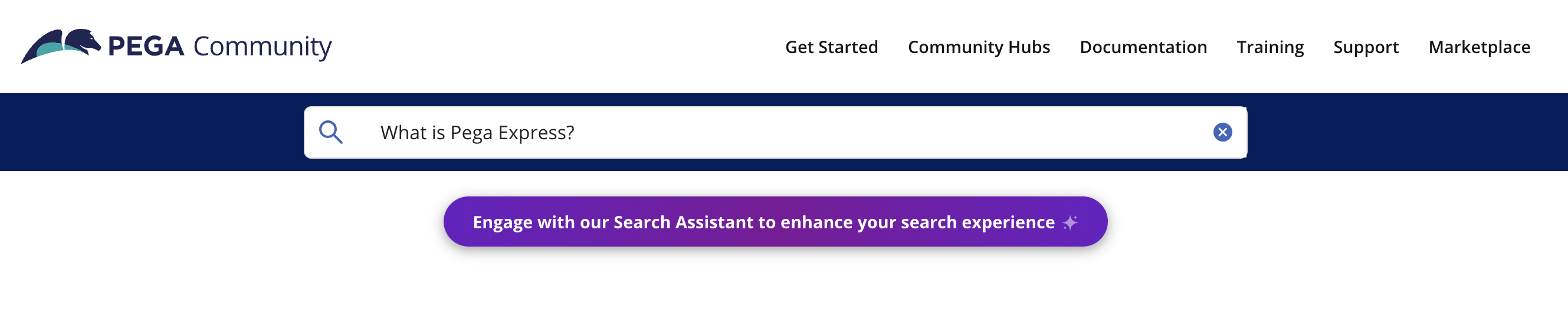 Screenshot of Community Search Assistant view