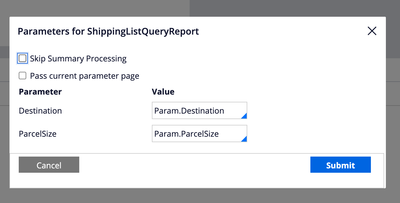 Passing Parameter Configuration