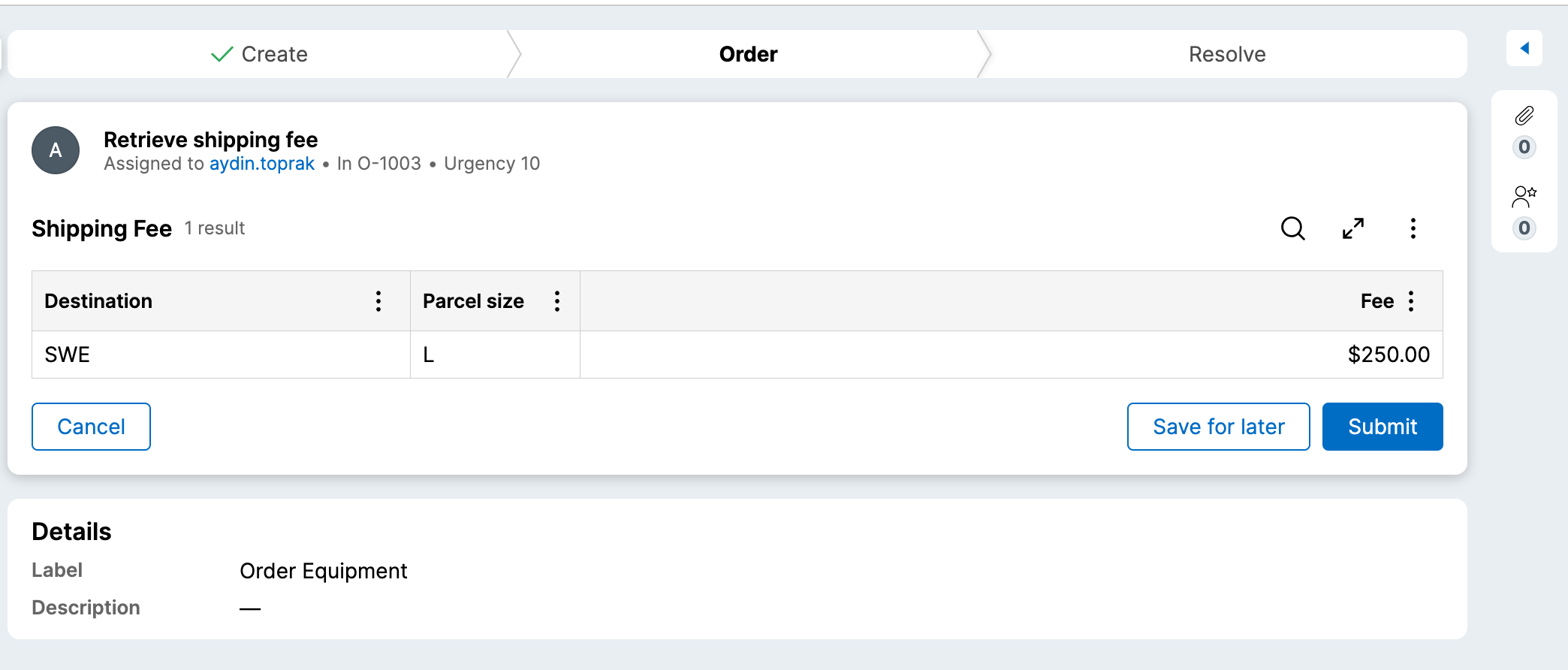 Shipping Fee View at Runtime