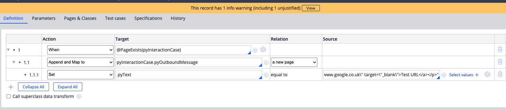 Data Transform example