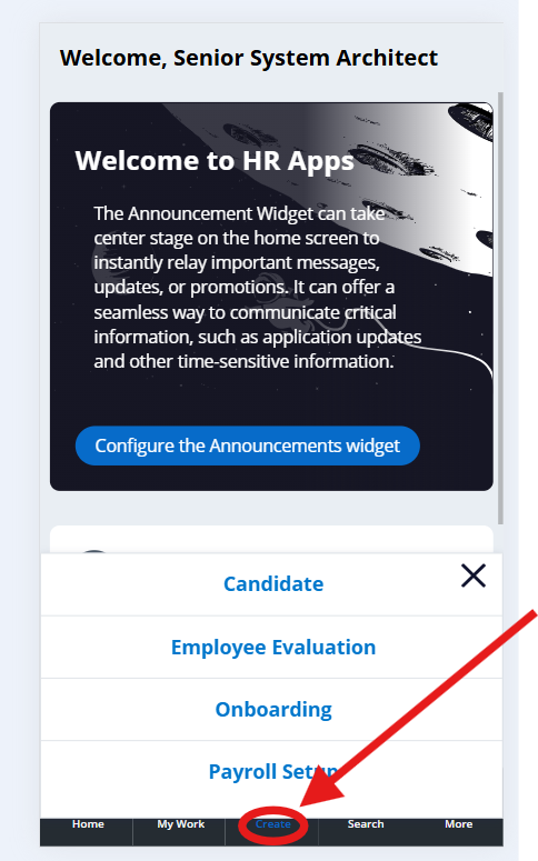 OOTB behavior Create text