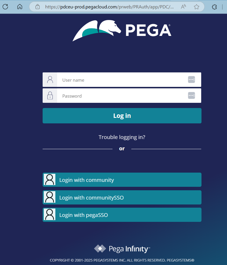 Screenshot of login page that includes multiple options for the login