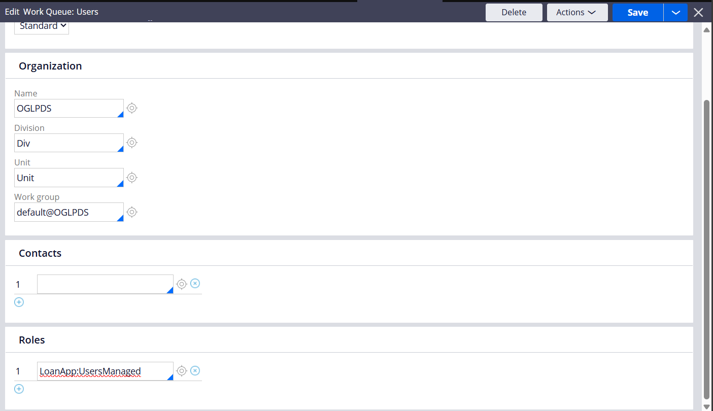 Work queue tab