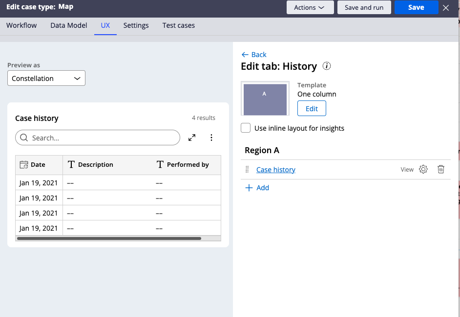 case history view