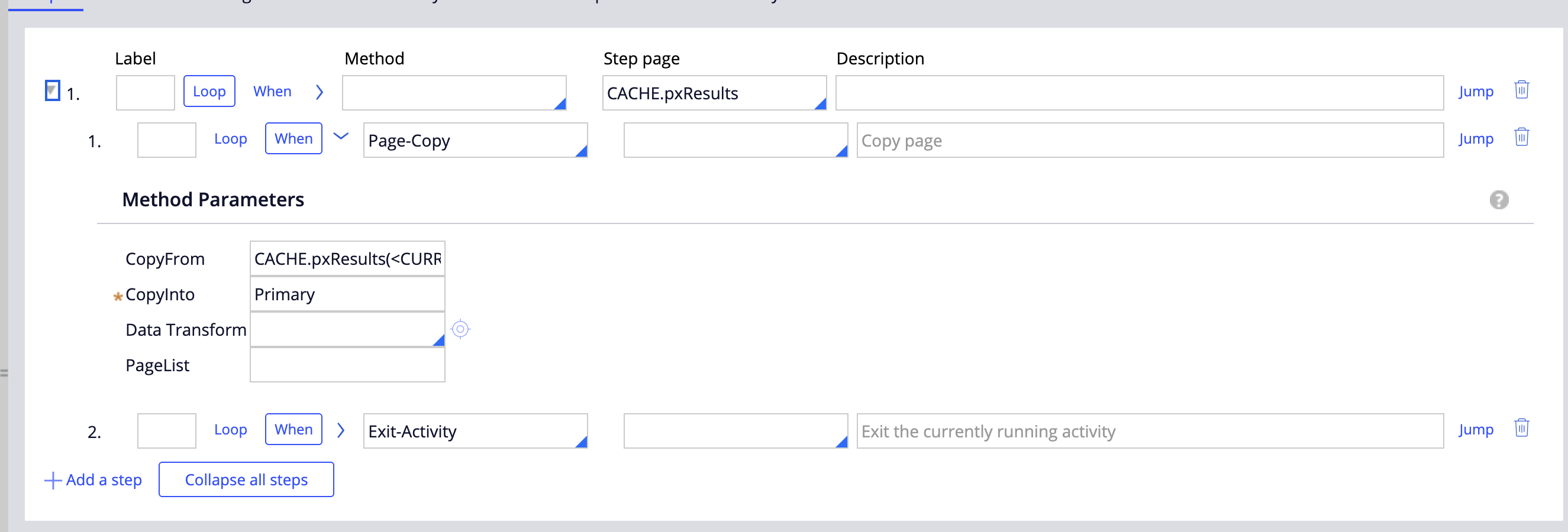 activity for individual character