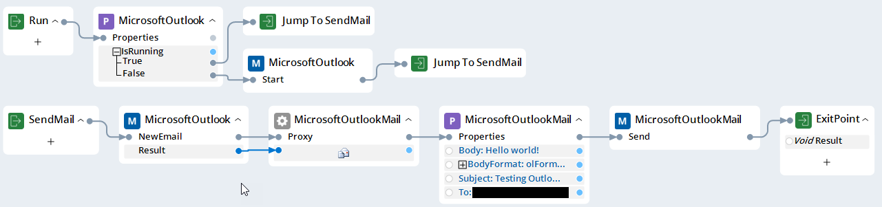 Screenshot of automation