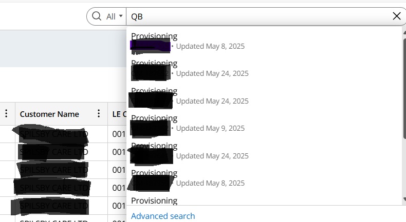 Search Results worklist