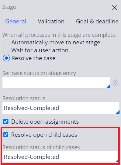 Settings to resolve child case when parent case resolves