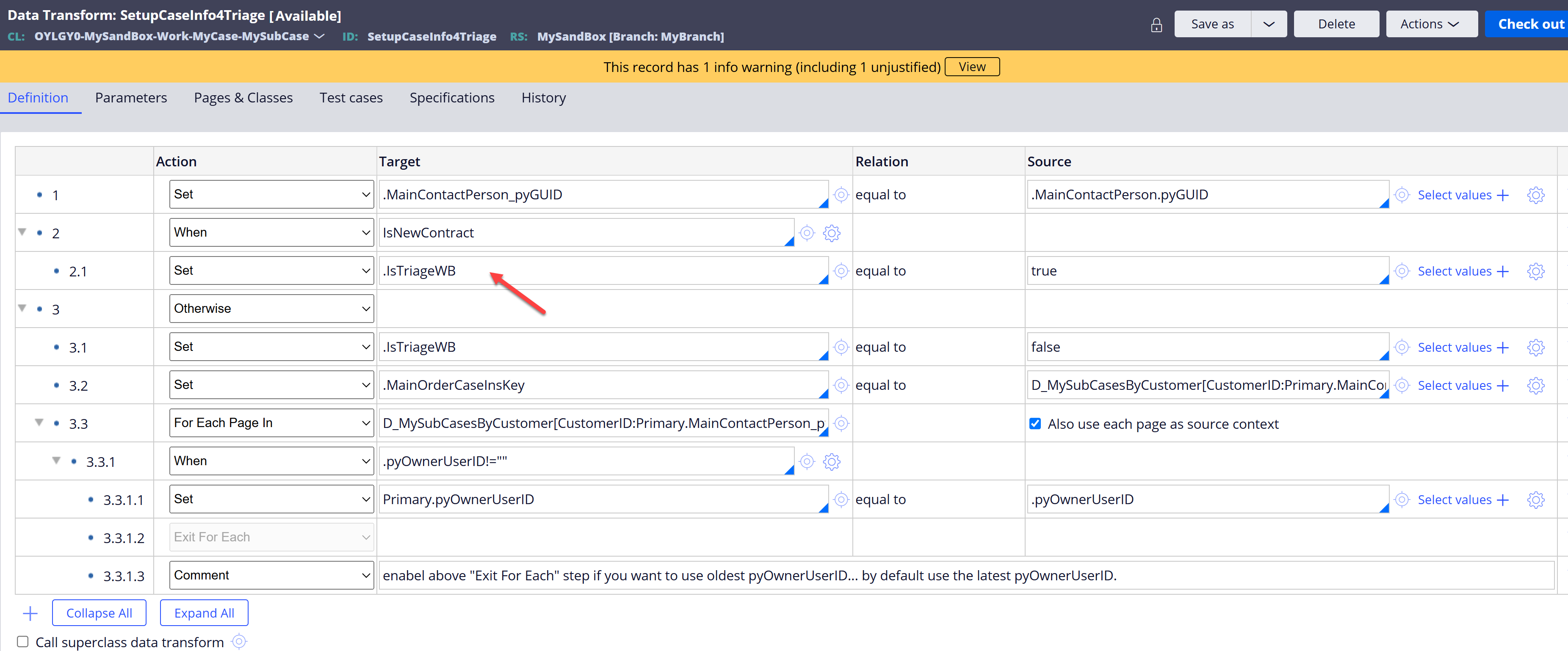 setUpCaseInfo4Triage