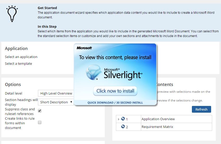 Silverlight in chrome.JPG