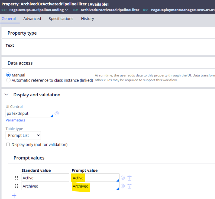 TextProperty ArchivedOrActivatedPipelineFilter