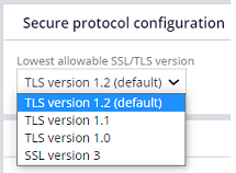 TLS version List on Connect REST rule