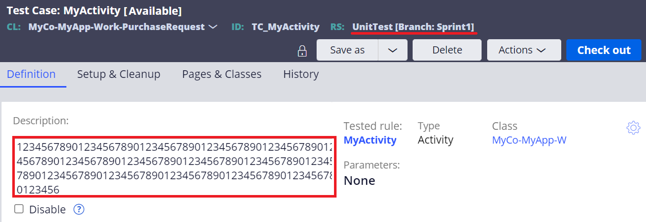 Test case rule with more than 255 characters