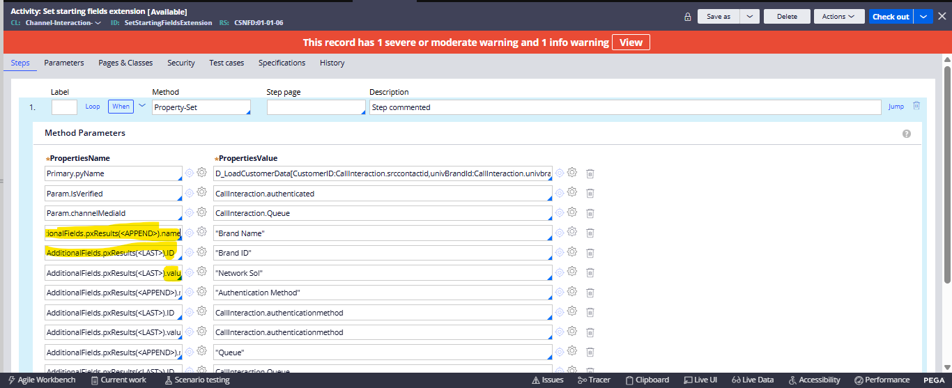 To add custom properties in toaster pop up window for CS application