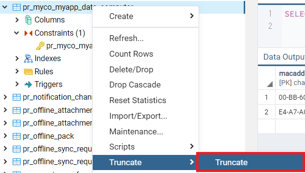 Truncate Table