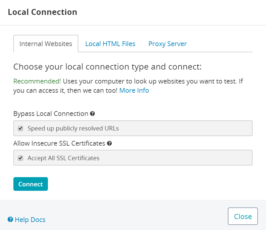 Turning local connection On