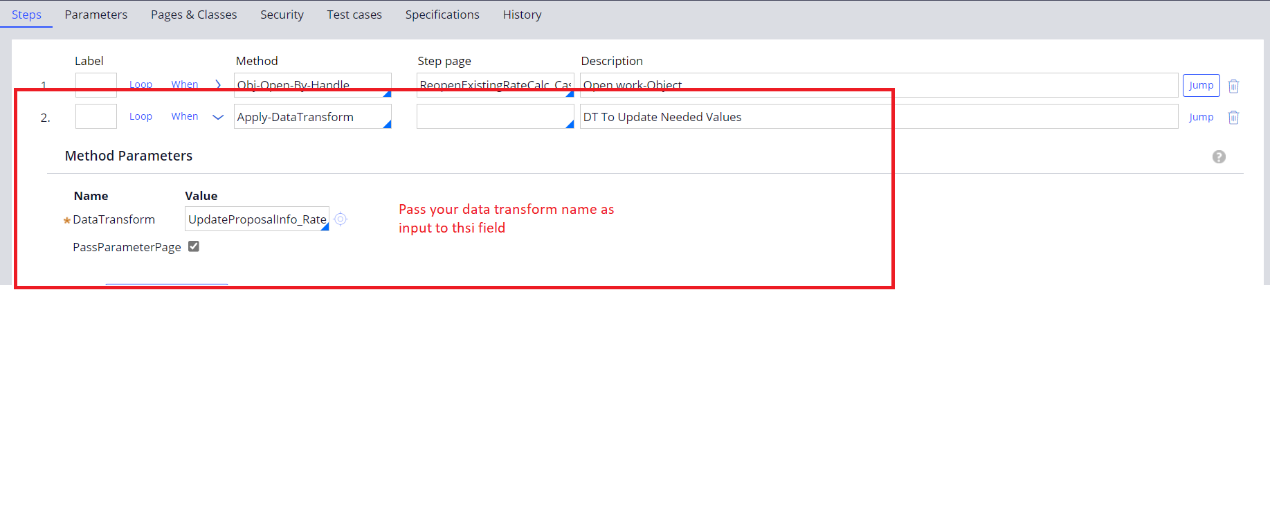 How To Call Data Transform From Activity Support Center