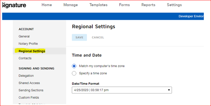 Update regional settings