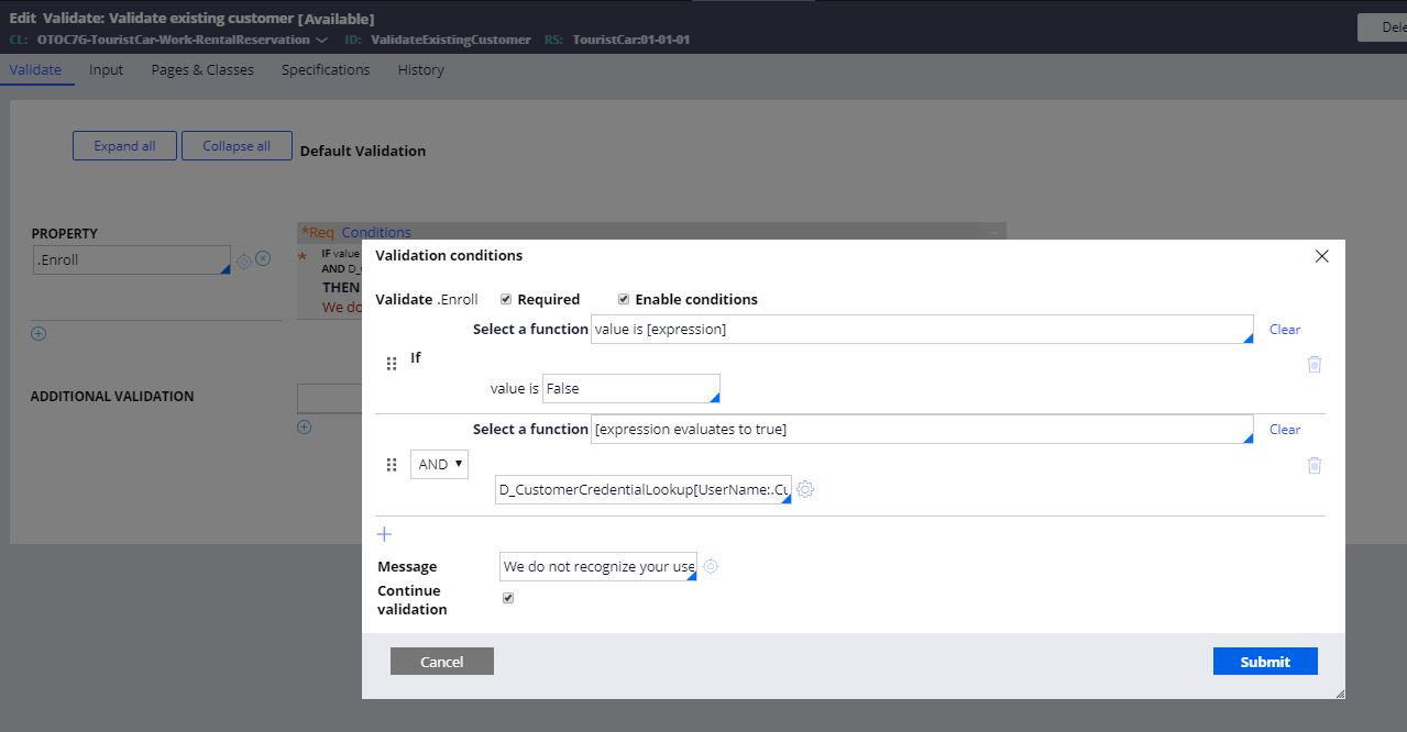 Validation Conditions 