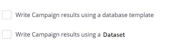 Write campaign results to dataset