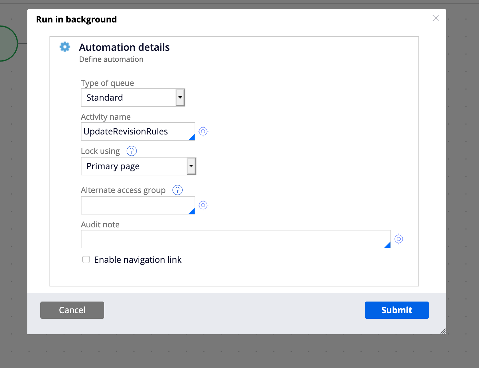 How to use Run in background shape to start a background process in a  process flow | Support Center