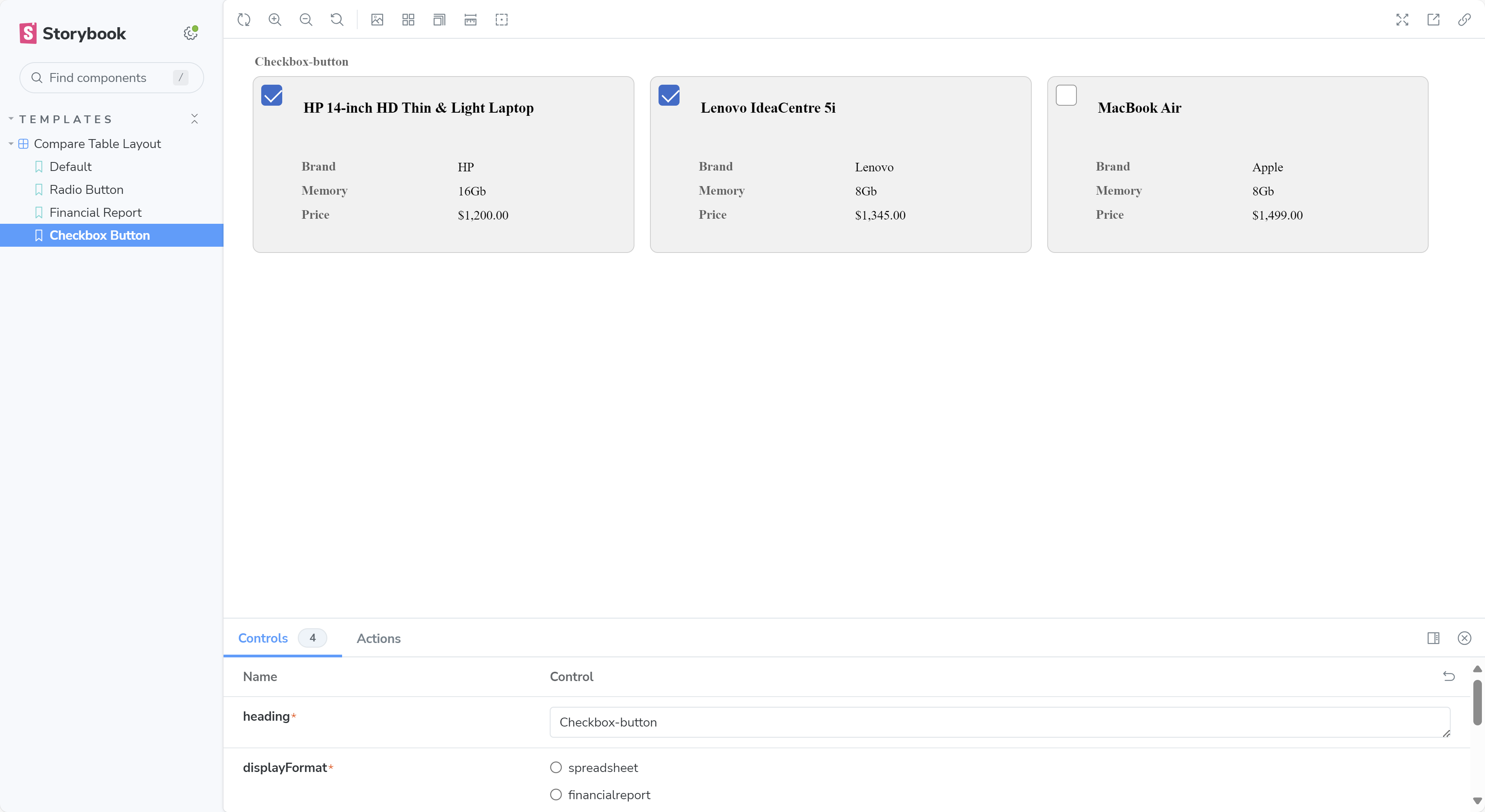 Checkbox group example in Constellation