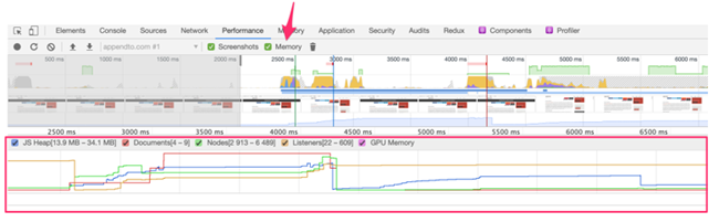Chrome Developer Tools Memory checkbox